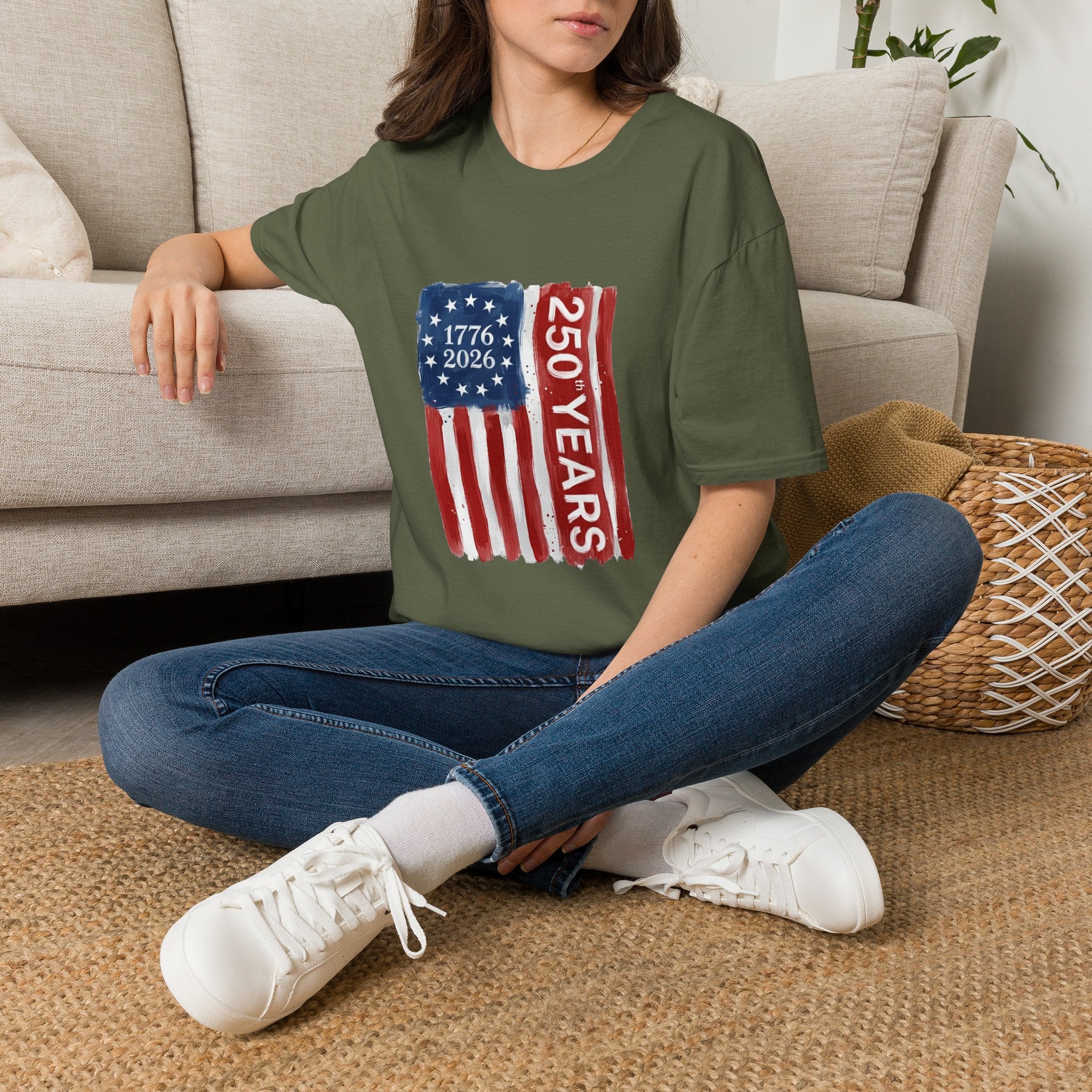 250 Years Flag T‑Shirt — 1776–2026 American Bicentennial Patriotic Tee