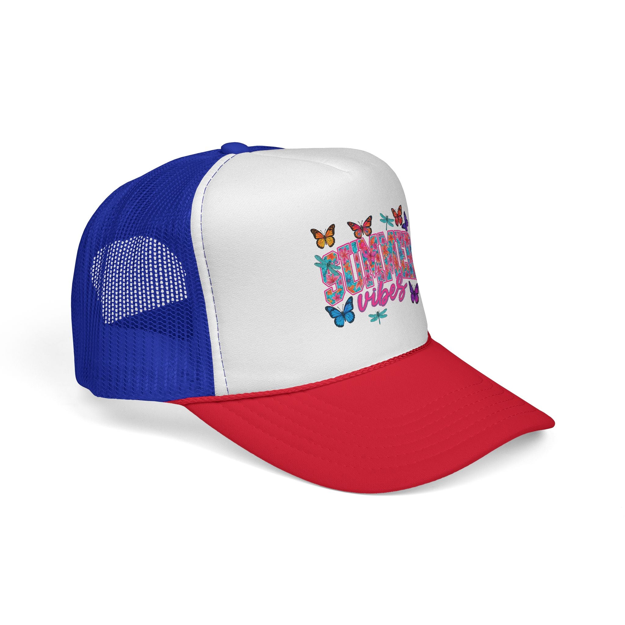 Trucker Cap - 'Butterfly Vibes' Floral Graphic Mesh Hat