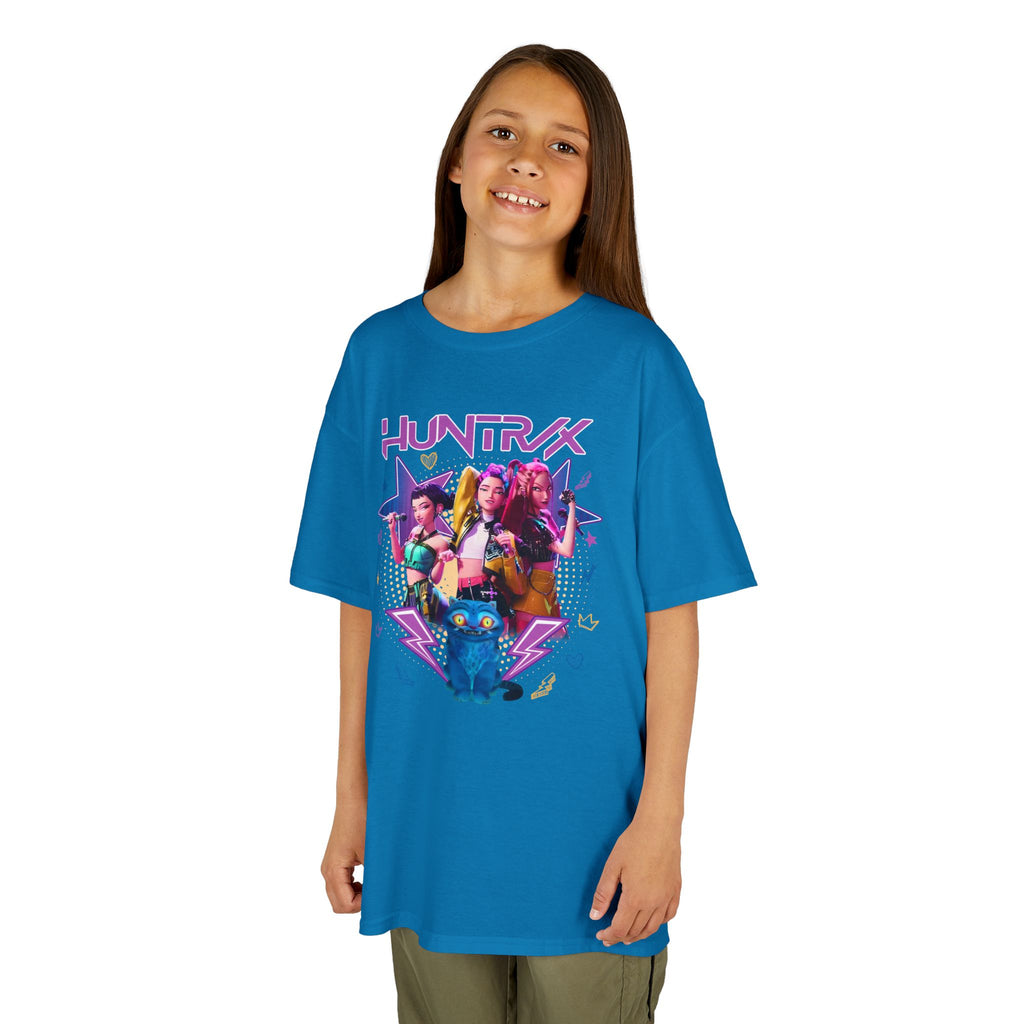 Kids Tee — Colorful 'HUNTRX' Character Graphic Shirt