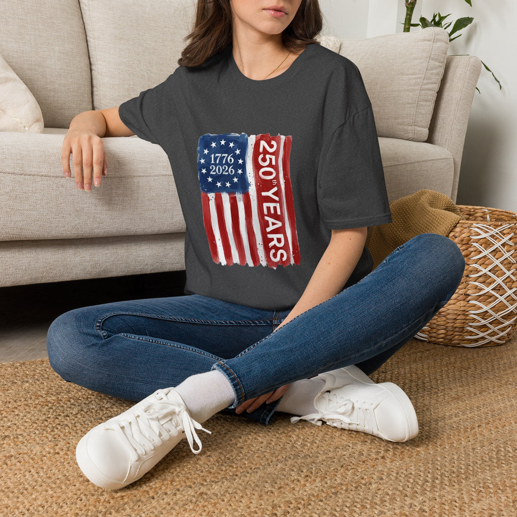 250 Years Flag T‑Shirt — 1776–2026 American Bicentennial Patriotic Tee