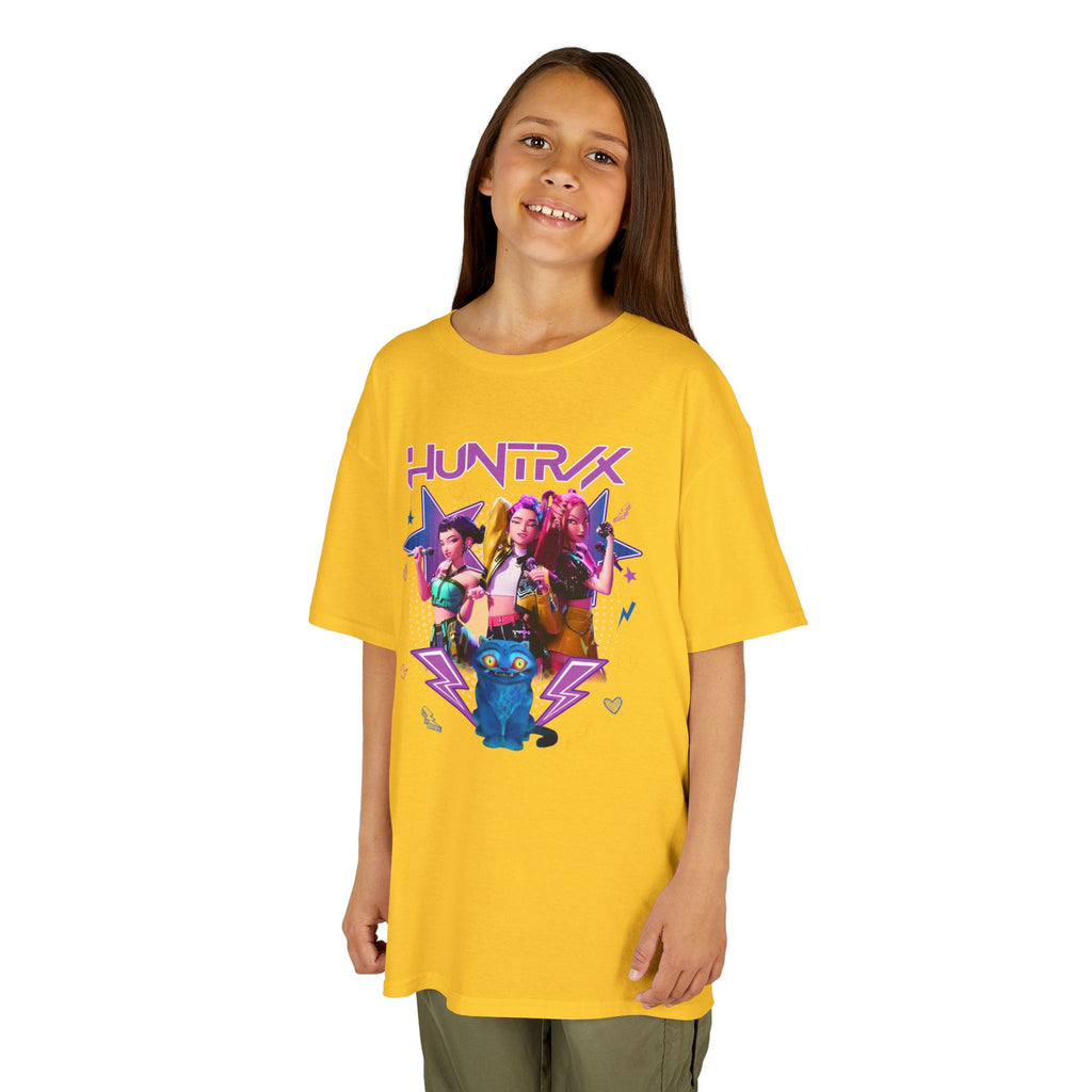 Kids Tee — Colorful 'HUNTRX' Character Graphic Shirt