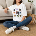 Halloween Witchy Icons T-Shirt — Cute Spells, Cats & Bows Graphic Tee