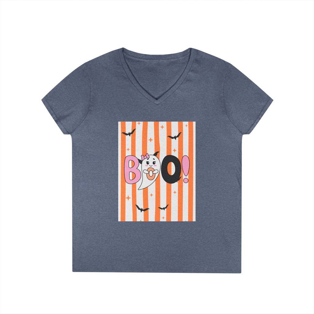 Boo! Ghost Halloween V‑Neck Tee