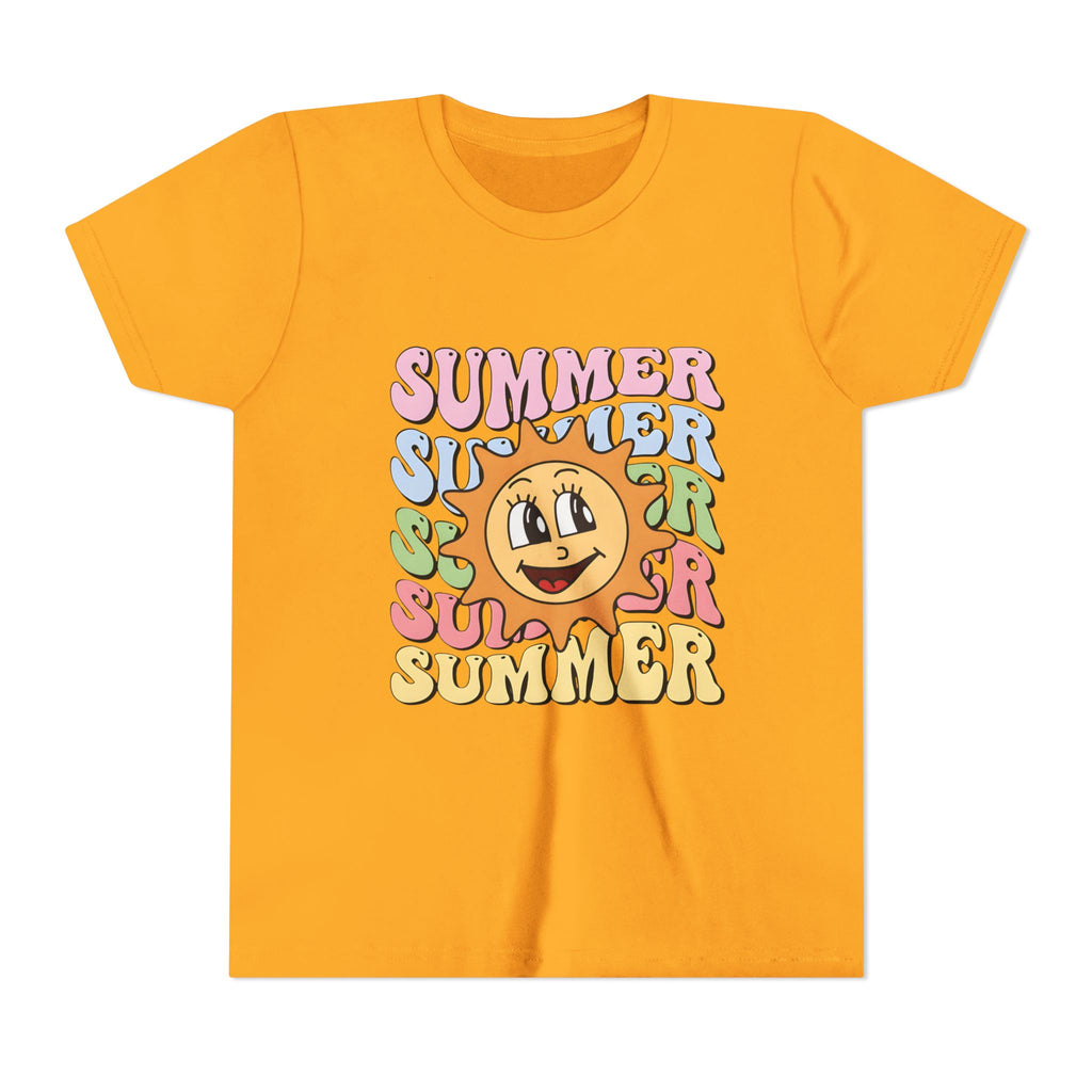 Youth Tee – Retro Happy Sun “Summer” Graphic Kids T-Shirt