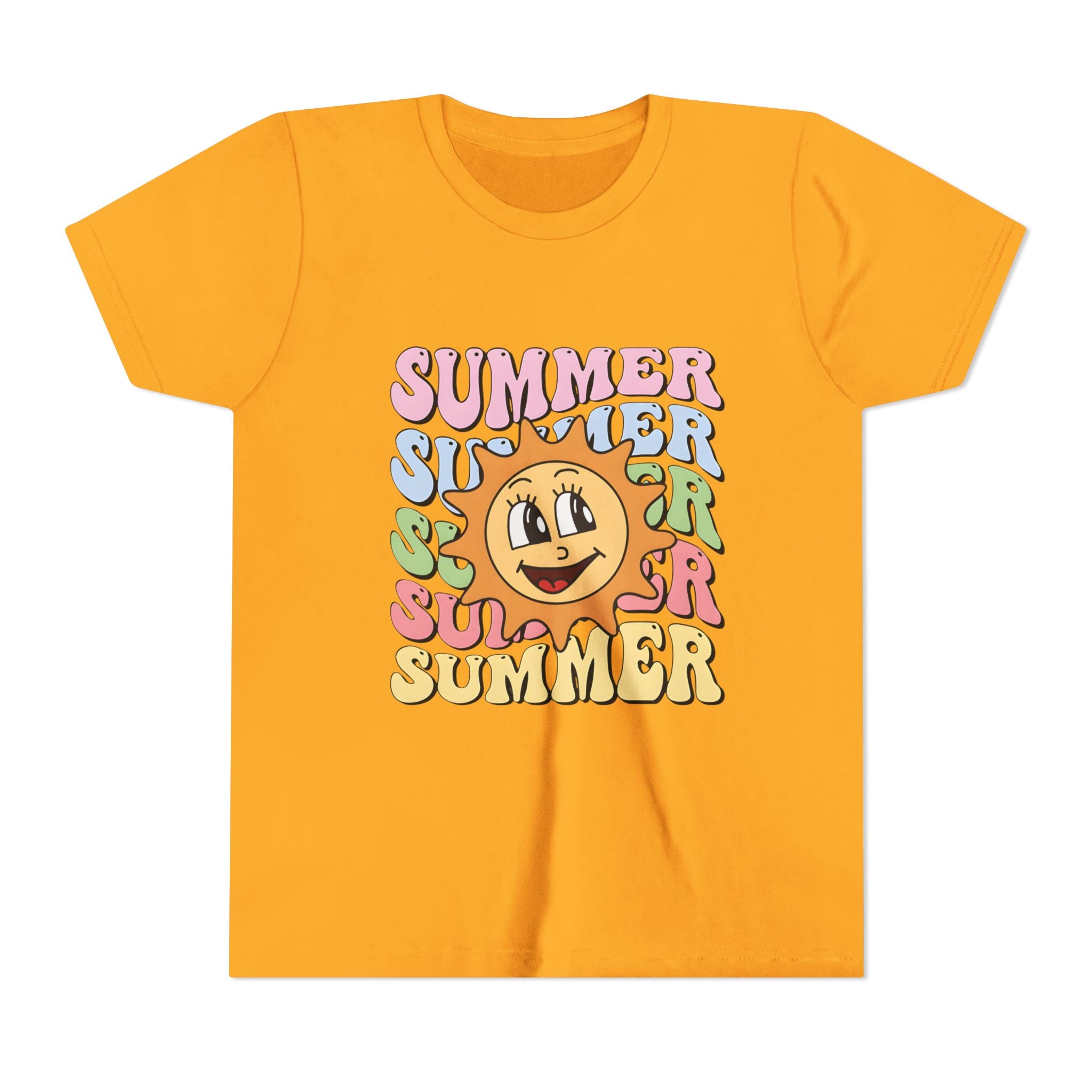 Youth Tee – Retro Happy Sun “Summer” Graphic Kids T-Shirt