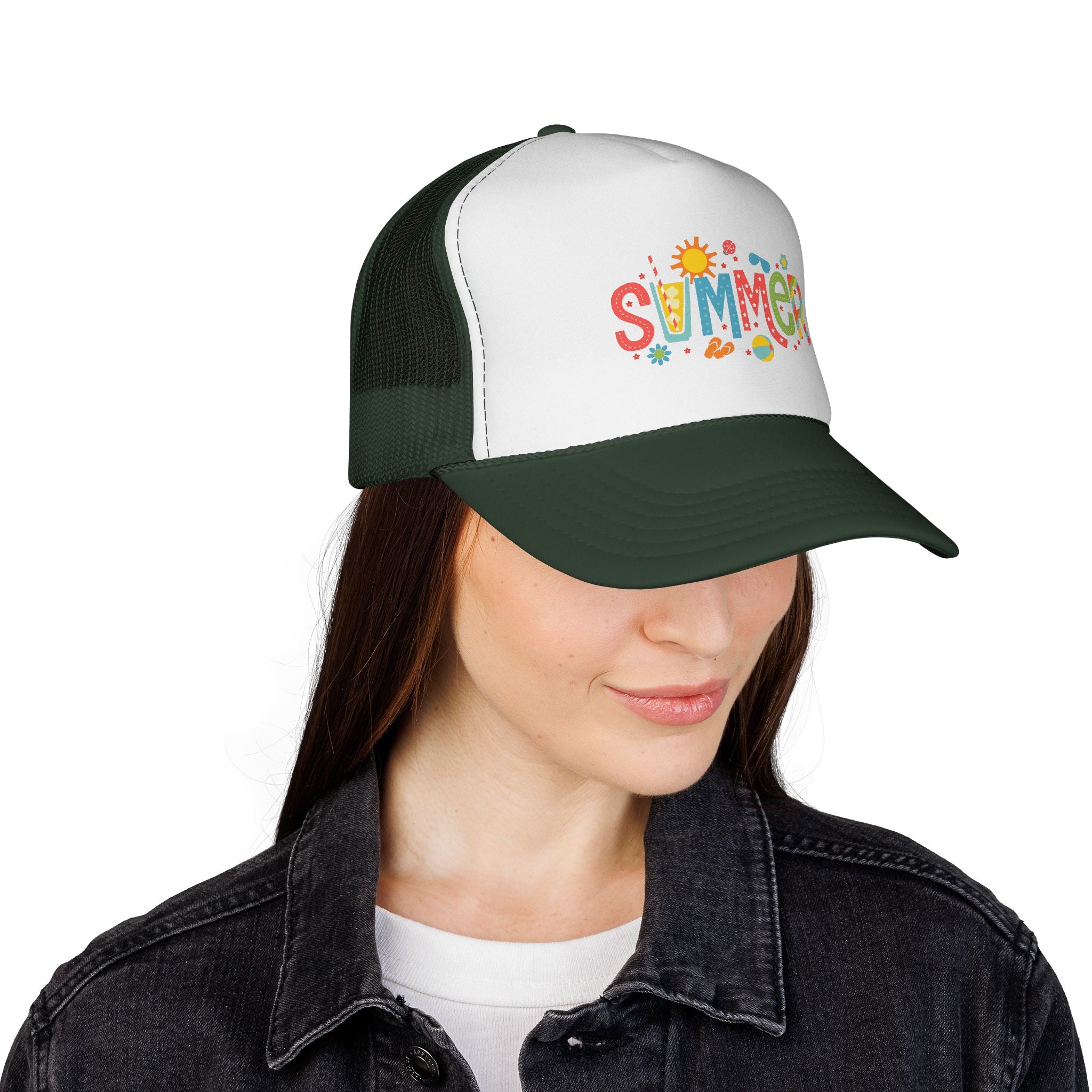 Summer Trucker Cap — Colorful Beach Vibes Hat