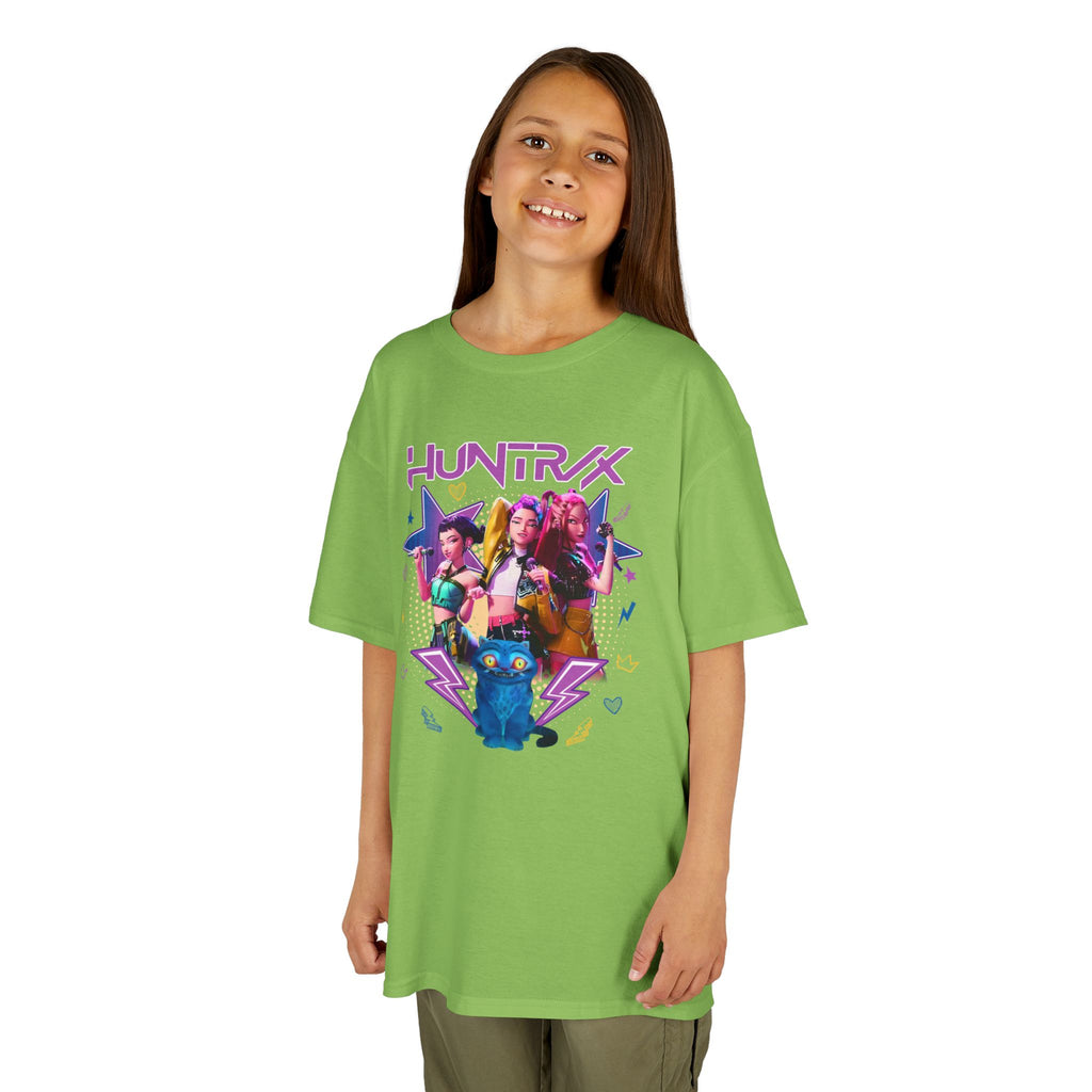Kids Tee — Colorful 'HUNTRX' Character Graphic Shirt