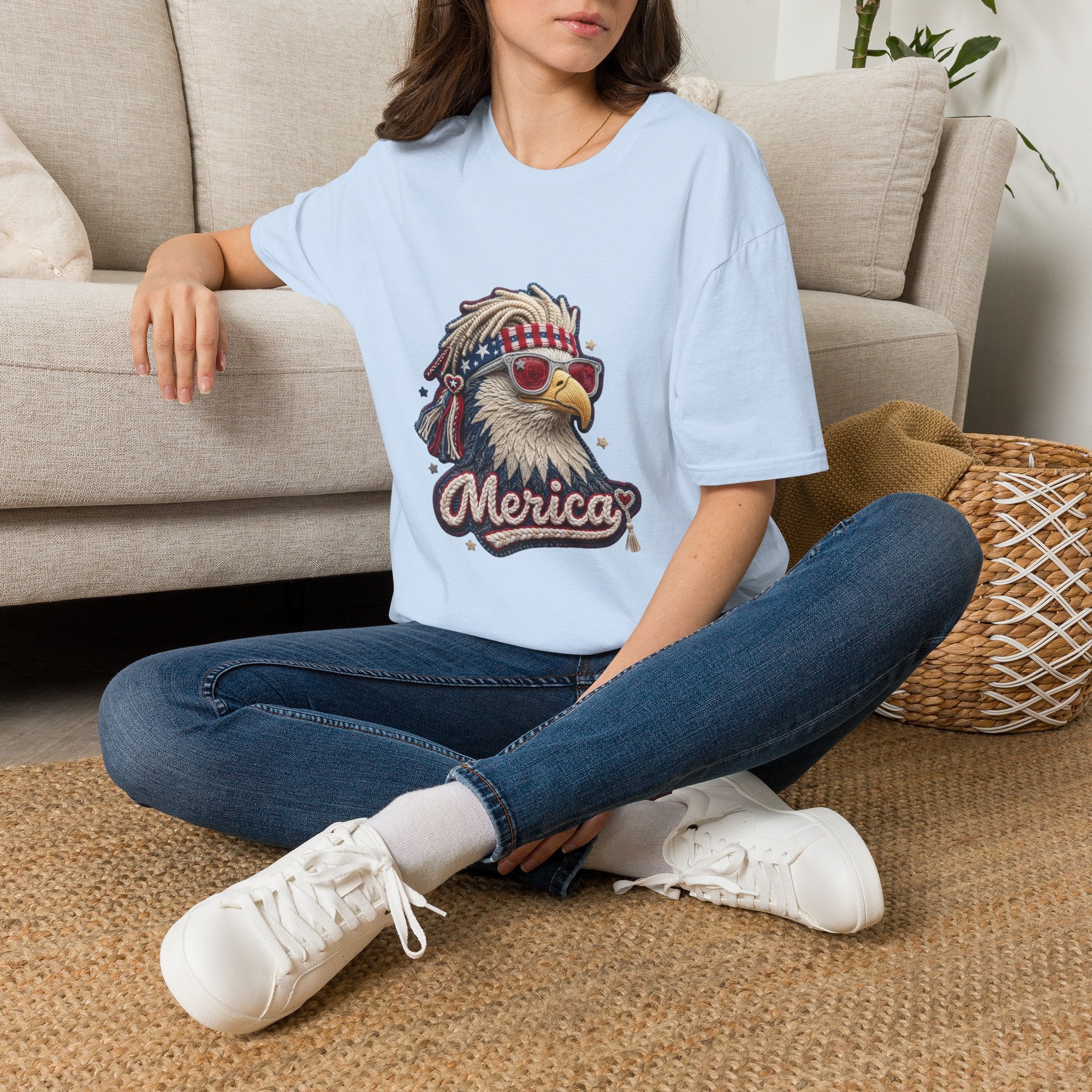 Eagle 'Merica T-Shirt — Patriotic Bald Eagle Sunglasses Tee