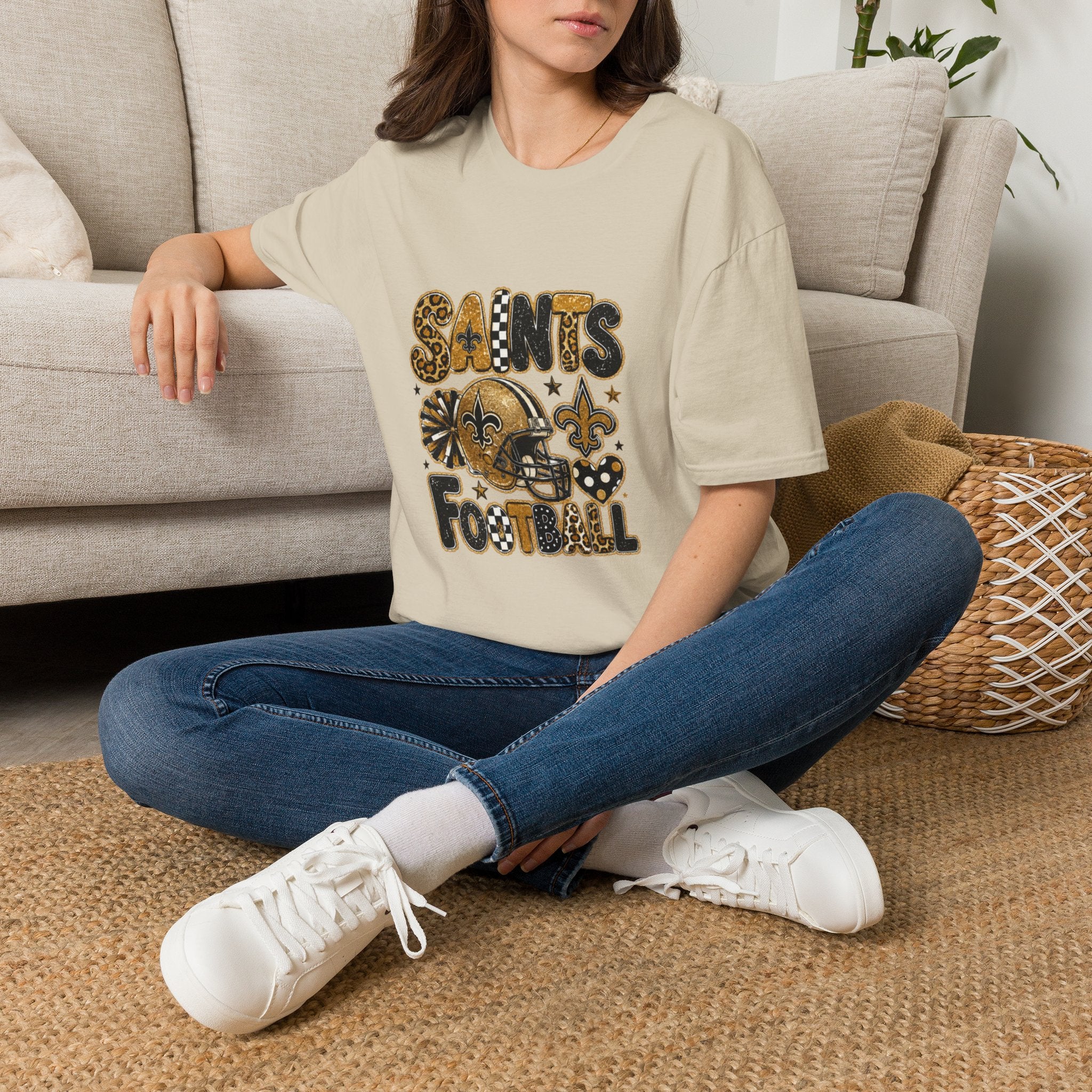 Saints Football T-Shirt — Fleur-de-Lis Game Day Tee