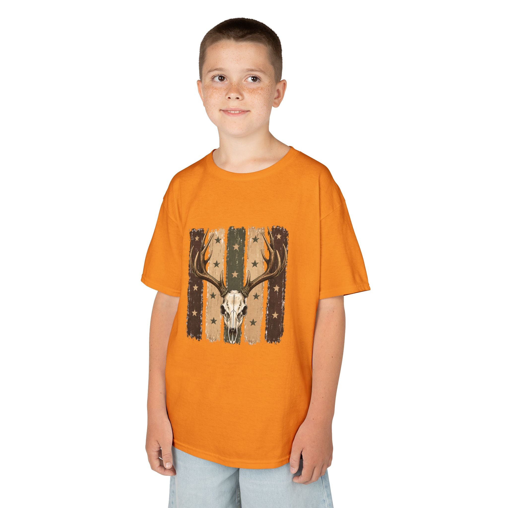 Kids Deer Skull Tee — Rustic Antler Graphic T-Shirt for Outdoor-Loving Kids