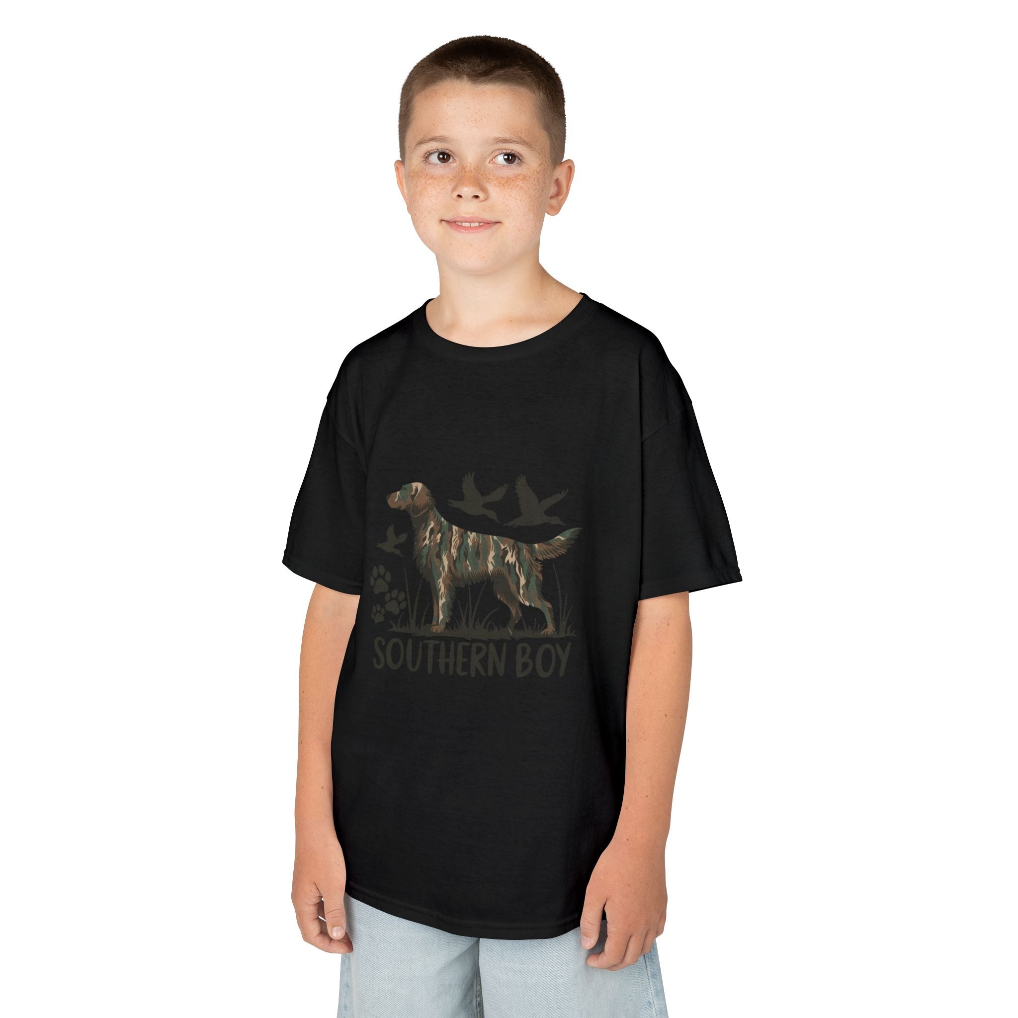 Kids 'Southern Boy' Camo Dog T-Shirt - Outdoor Hunting Puppy Tee