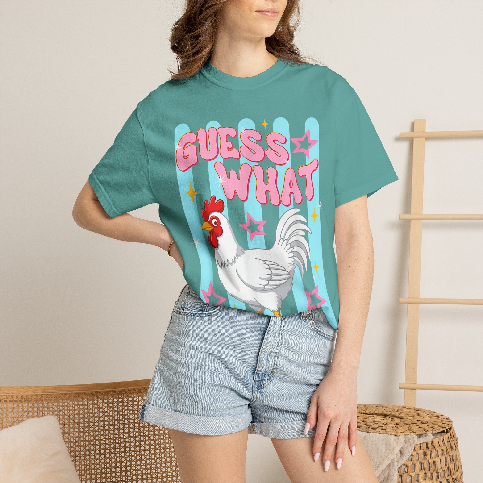 Guess What Rooster T-Shirt — Cute Retro Chicken Graphic Tee