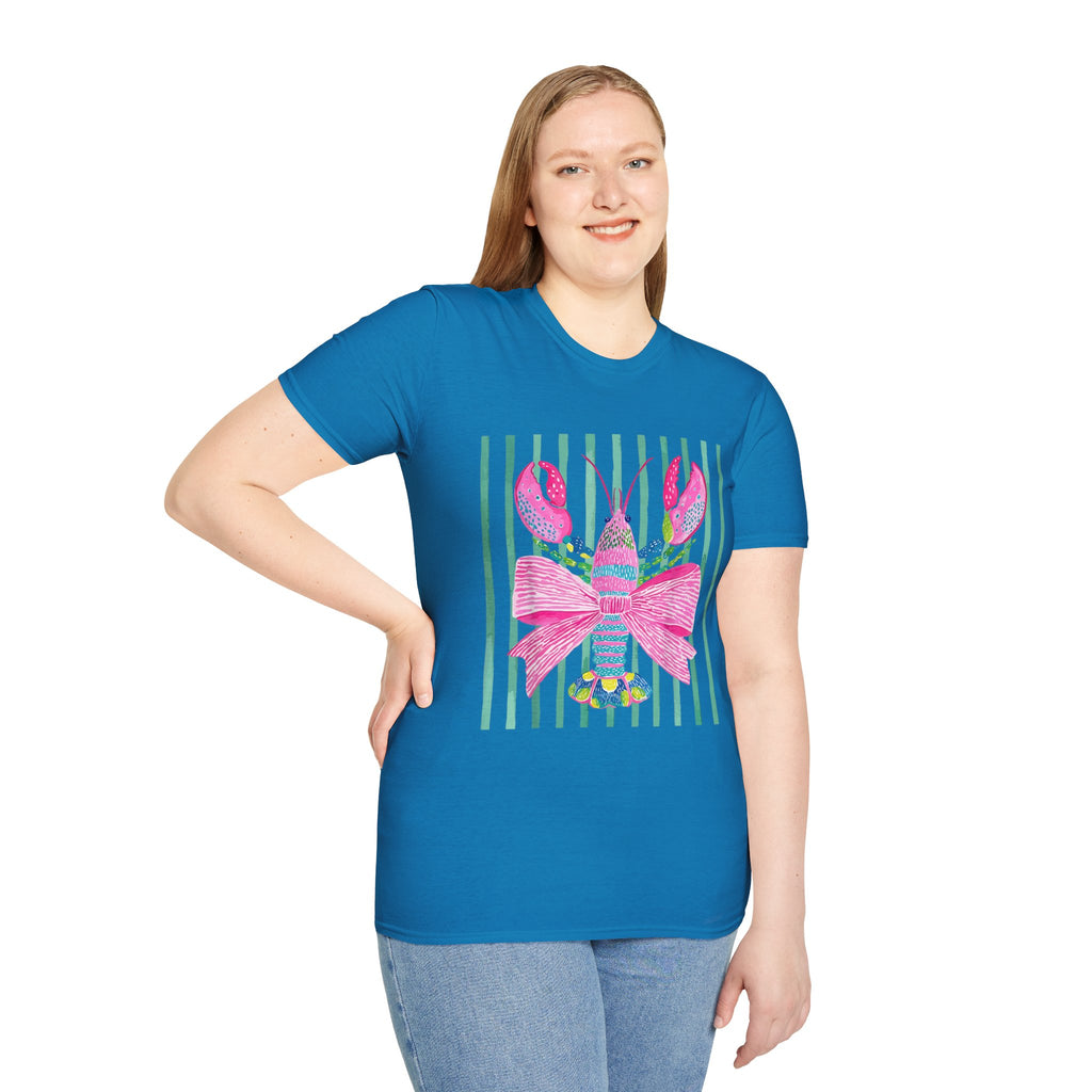 Easter Lobster Tee — Pink Floral Bow Beach Crab T-Shirt
