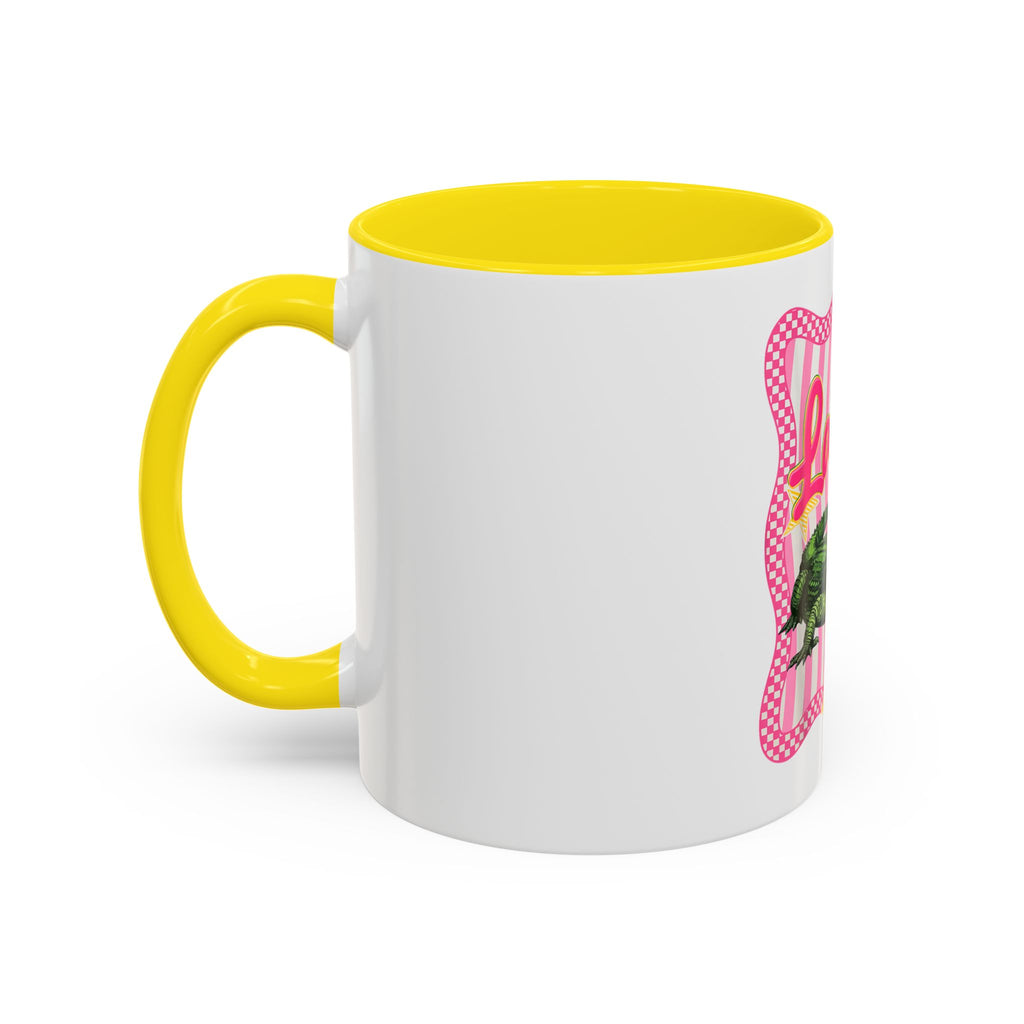 Coffee Mug - 'Later' Retro Pink Gator Accent Mug (11/15oz)