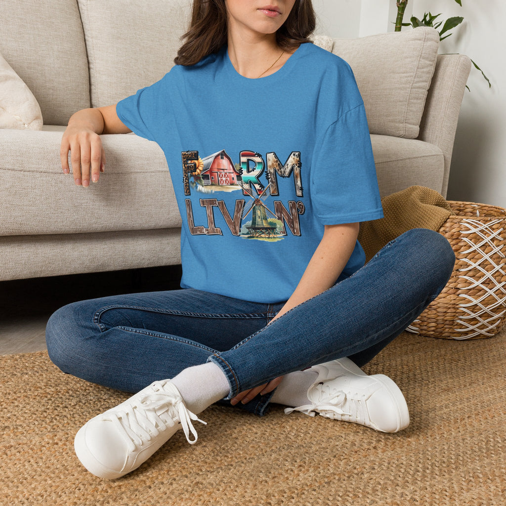Farm Livin' Graphic T-Shirt — Rustic Barn Country Life Tee