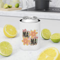 Mama Floral Can Cooler – Retro Pink & Yellow Flower Drink Koozie