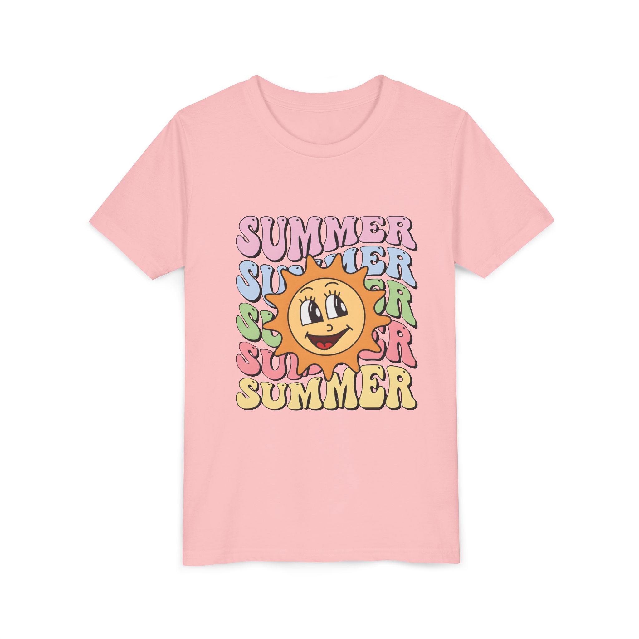 Youth Tee – Retro Happy Sun “Summer” Graphic Kids T-Shirt