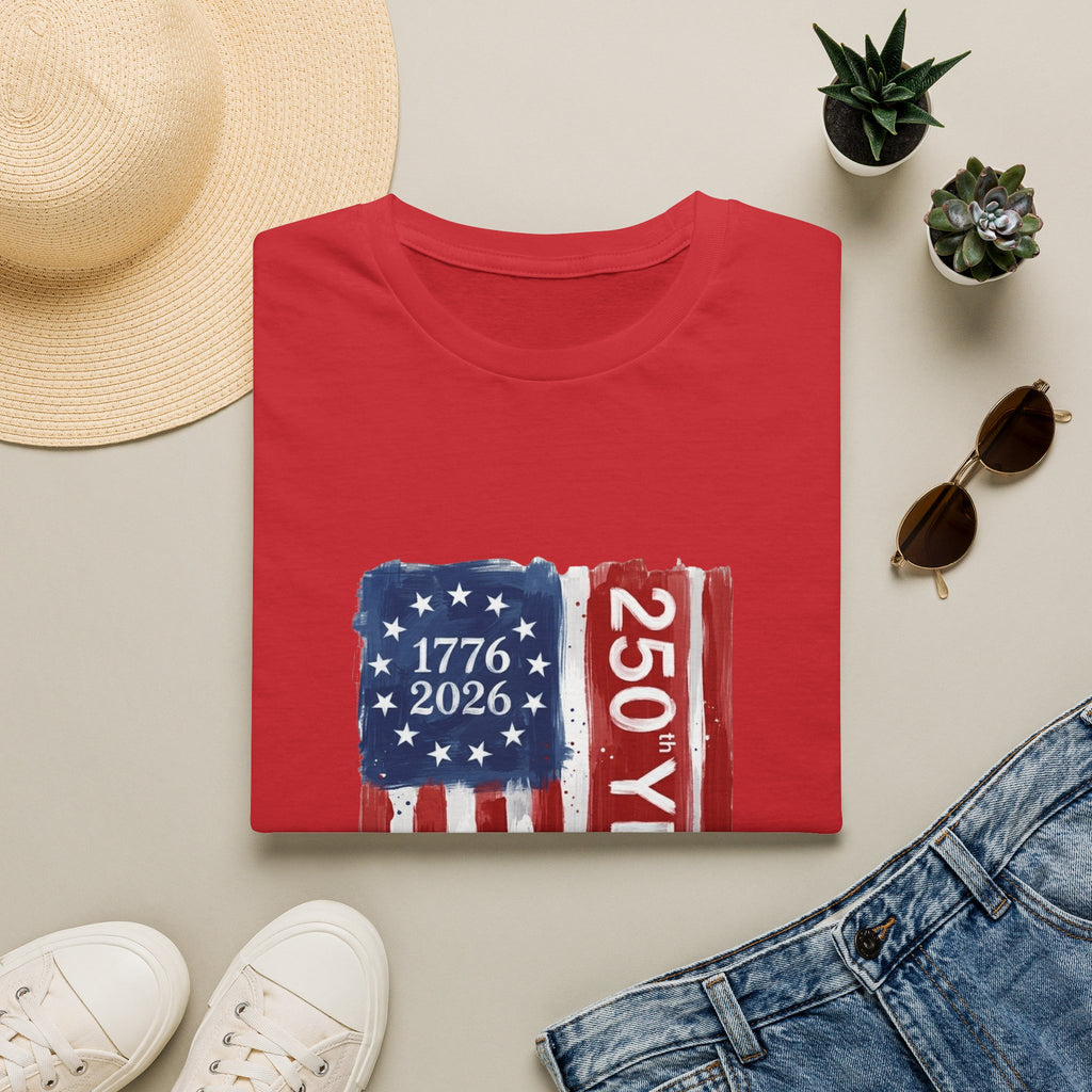 250 Years Flag T‑Shirt — 1776–2026 American Bicentennial Patriotic Tee