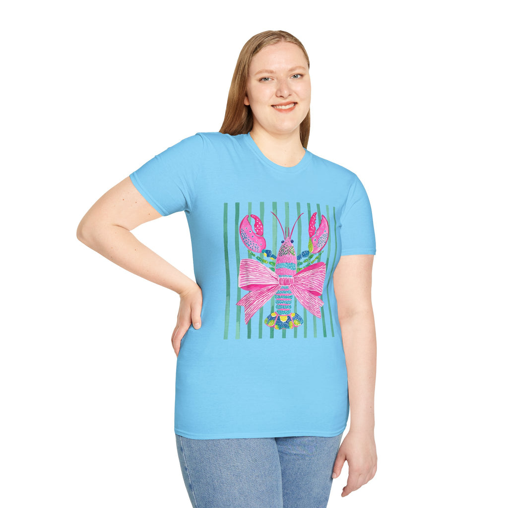 Easter Lobster Tee — Pink Floral Bow Beach Crab T-Shirt