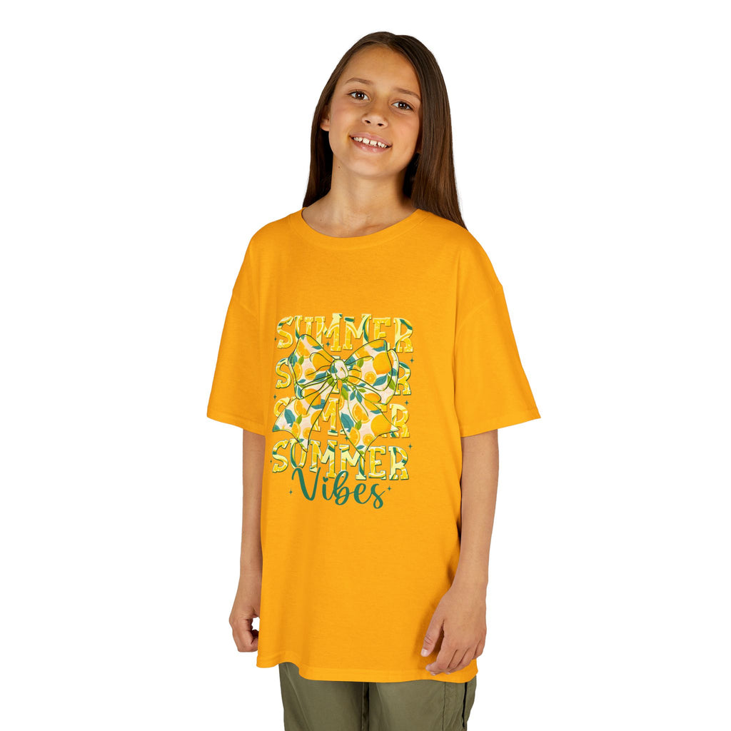 Kids Tee — "Summer Vibes" Lemon Floral Graphic