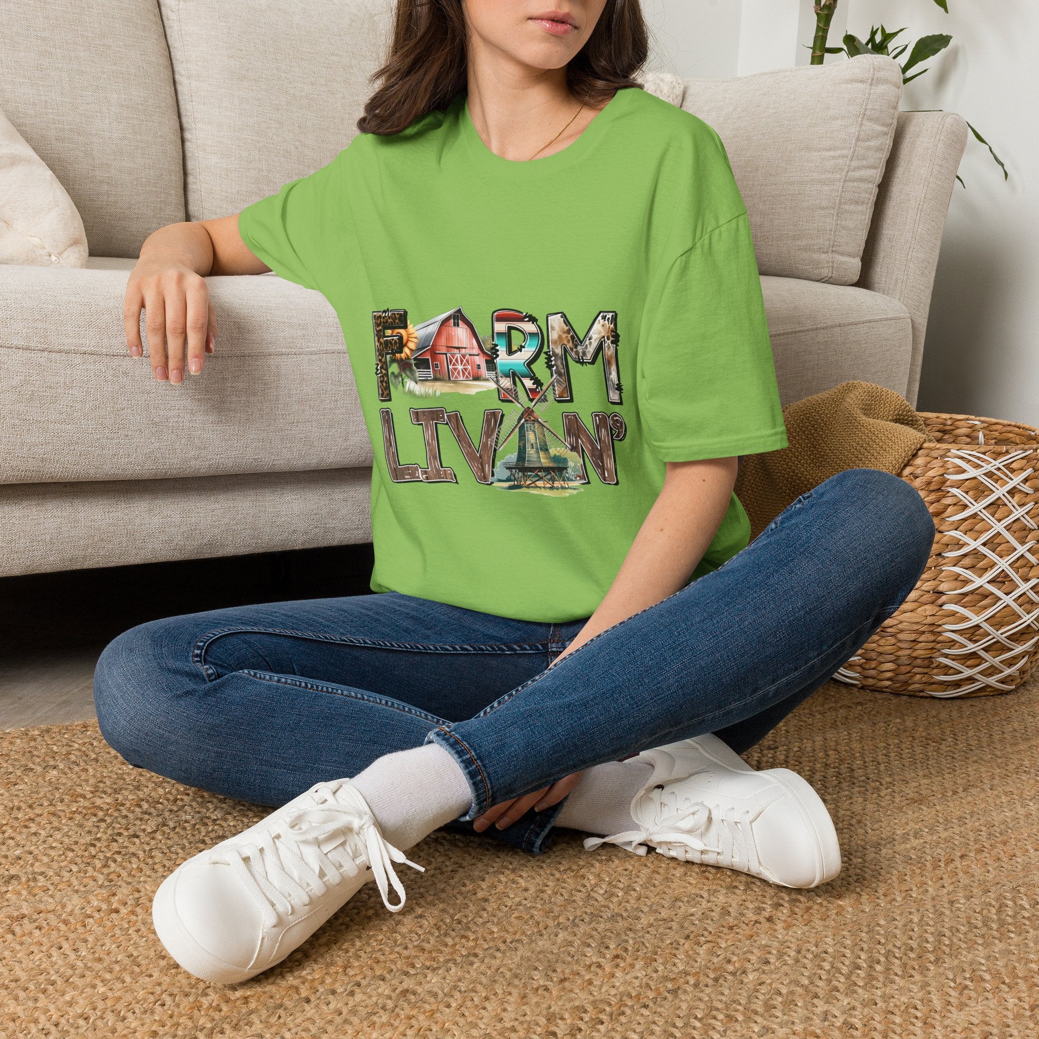 Farm Livin' Graphic T-Shirt — Rustic Barn Country Life Tee