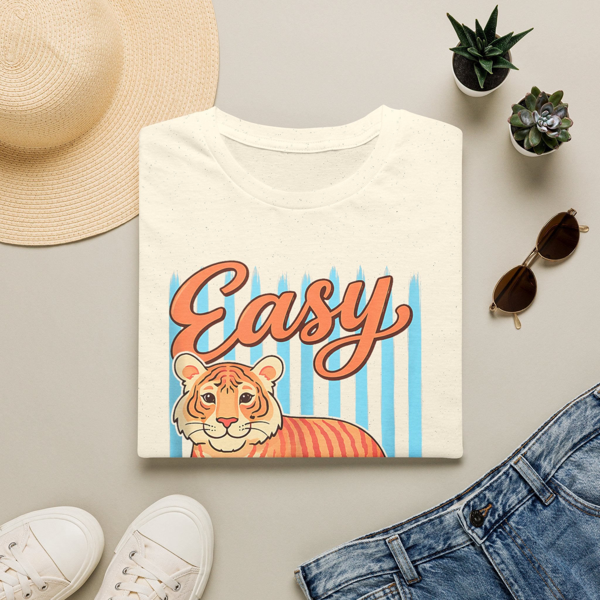 Easy Tiger T-Shirt — Retro Stripe Graphic Tee