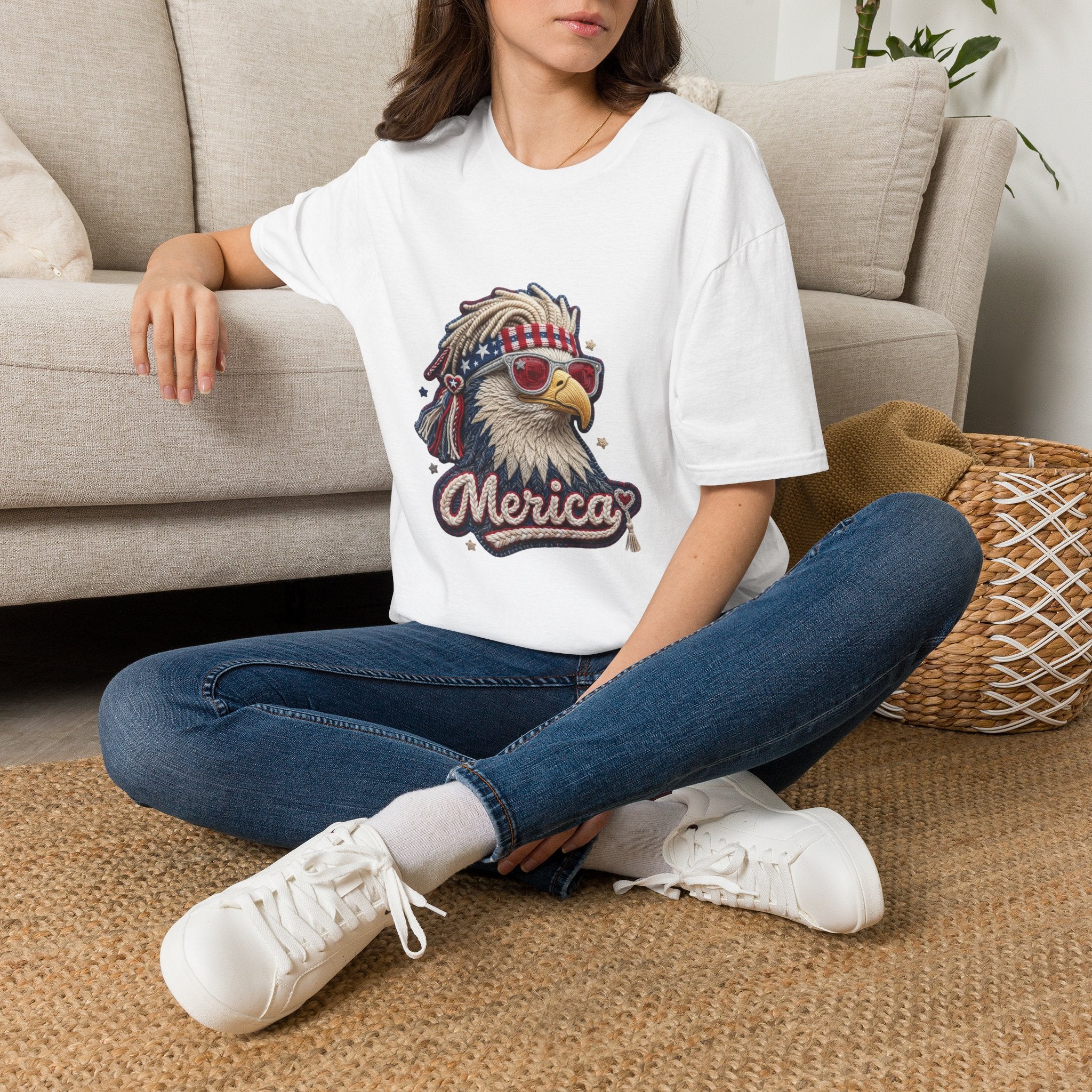 Eagle 'Merica T-Shirt — Patriotic Bald Eagle Sunglasses Tee