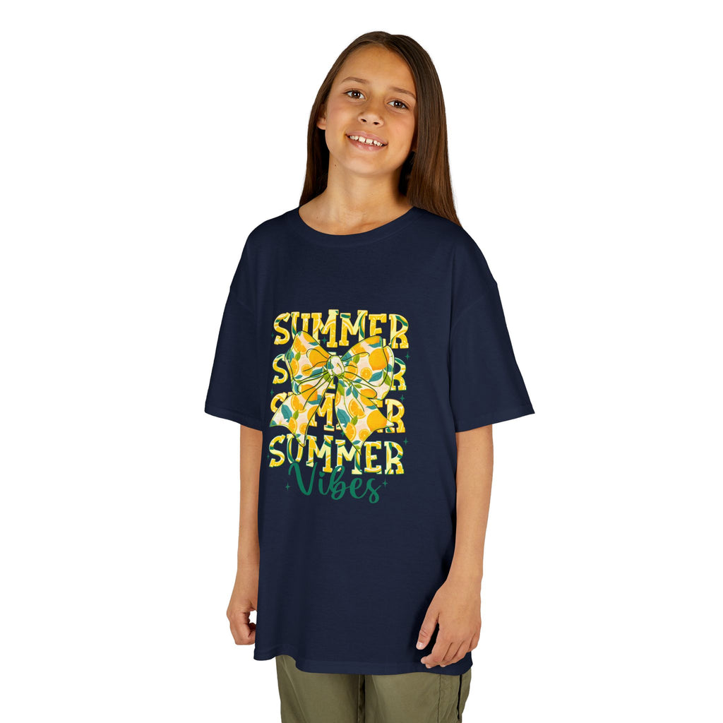 Kids Tee — "Summer Vibes" Lemon Floral Graphic