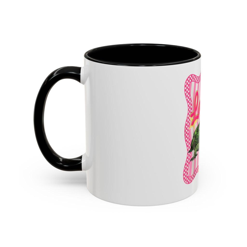 Coffee Mug - 'Later' Retro Pink Gator Accent Mug (11/15oz)