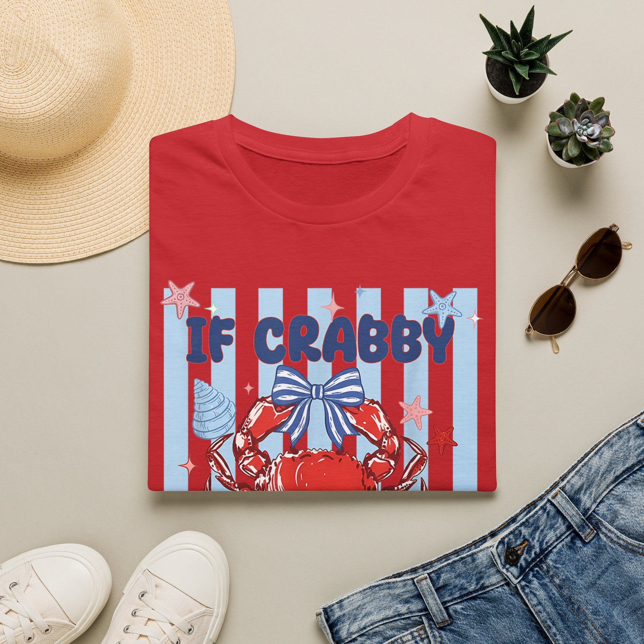 T-Shirt — "If Crabby Please Return to the Beach" Nautical Crab Graphic Tee