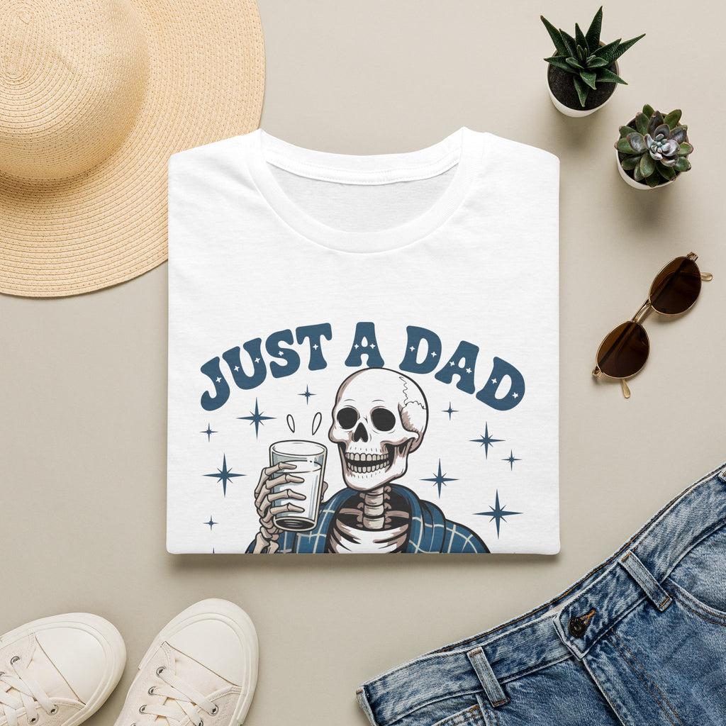 Just a Dad T-Shirt — 'Just a Dad Who Always Came Back With the Milk' Skeleton Vintage Tee