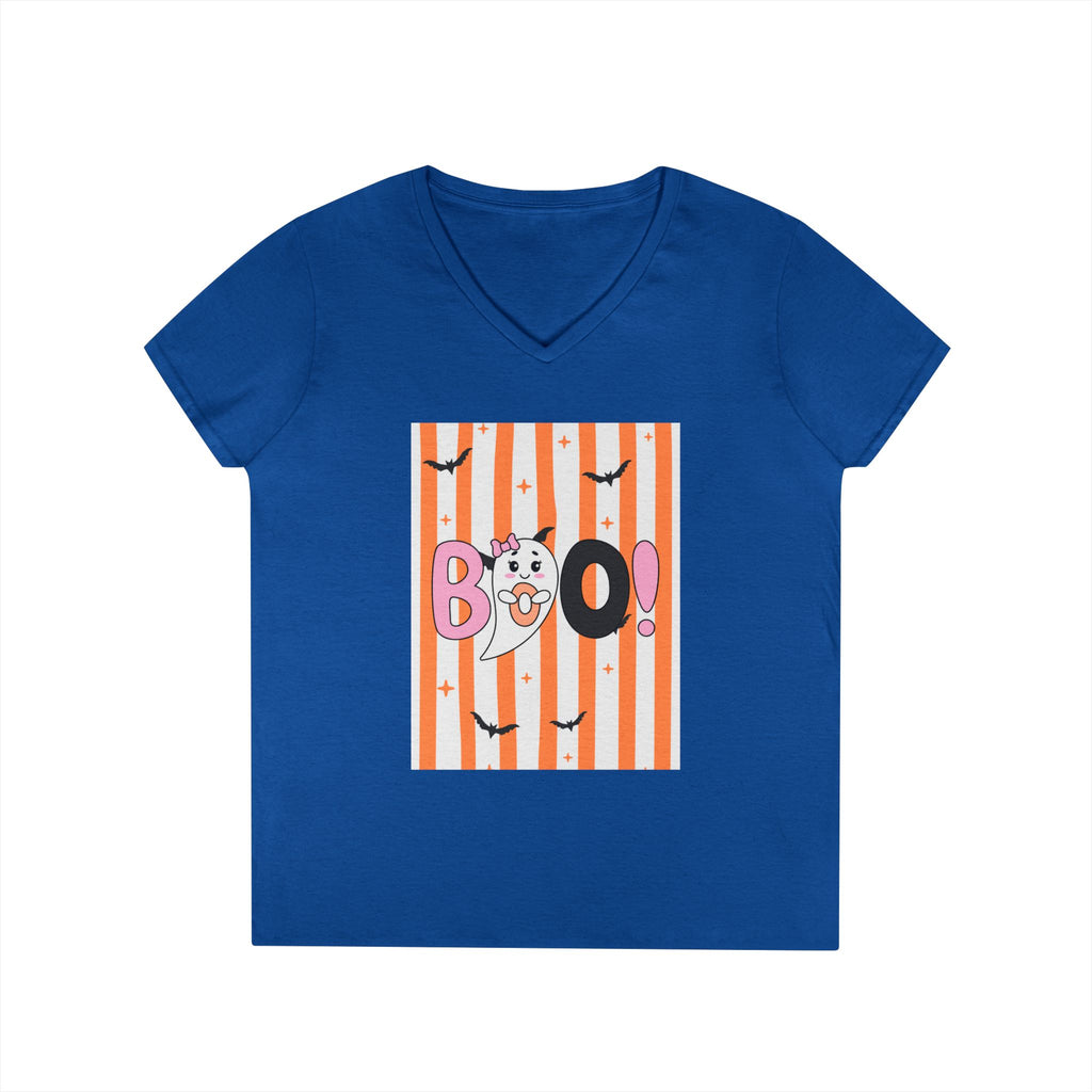 Boo! Ghost Halloween V‑Neck Tee