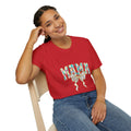 Mama Graphic Tee — Colorful Floral Leopard Bow Design
