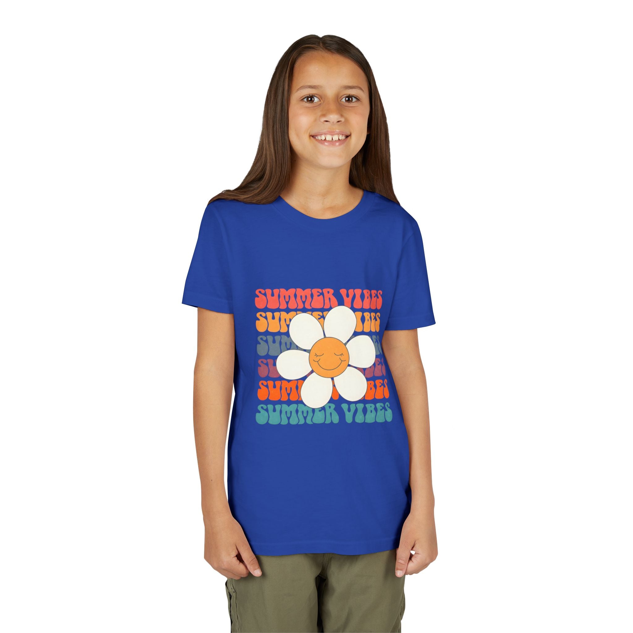 Youth Tee - "Summer Vibes" Retro Daisy Graphic