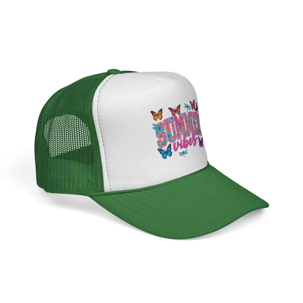 Trucker Cap - 'Butterfly Vibes' Floral Graphic Mesh Hat