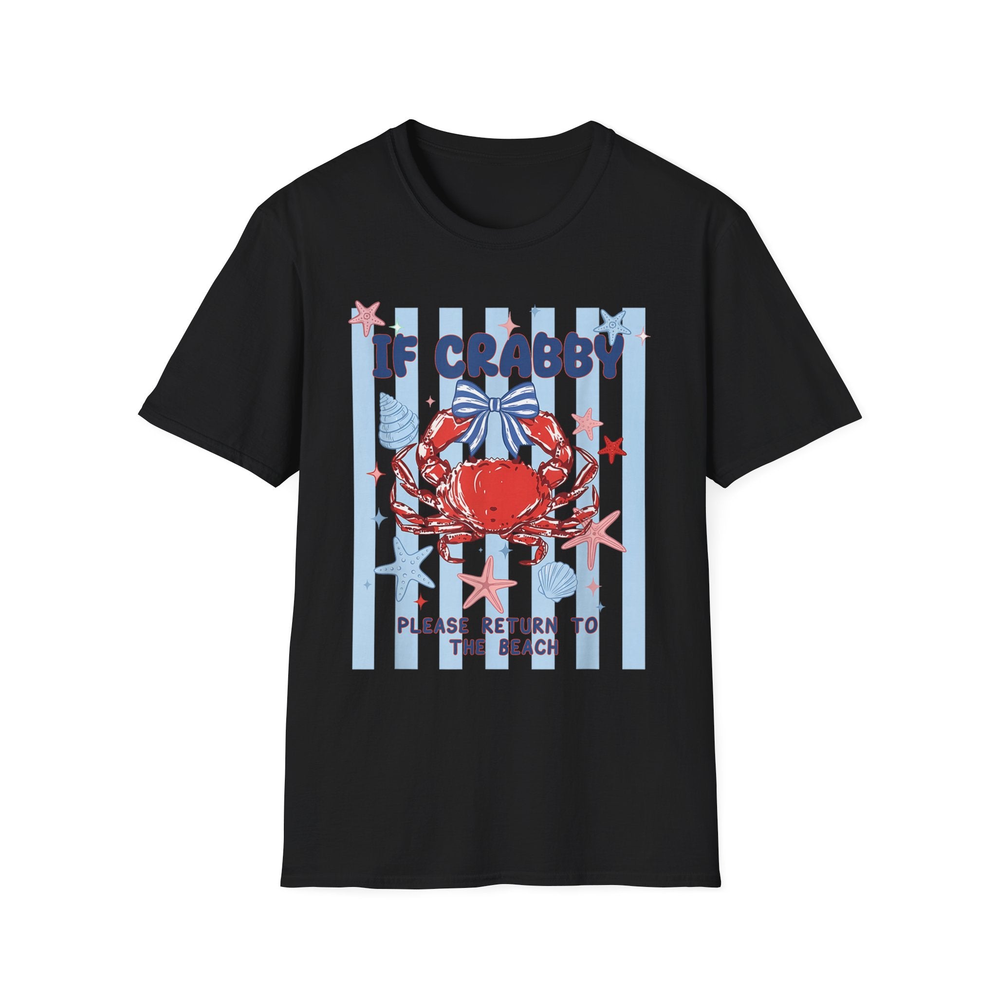 T-Shirt — "If Crabby Please Return to the Beach" Nautical Crab Graphic Tee