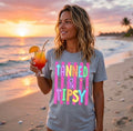 T-Shirt — "Tanned & Tipsy" Colorful Beach Party Graphic Tee