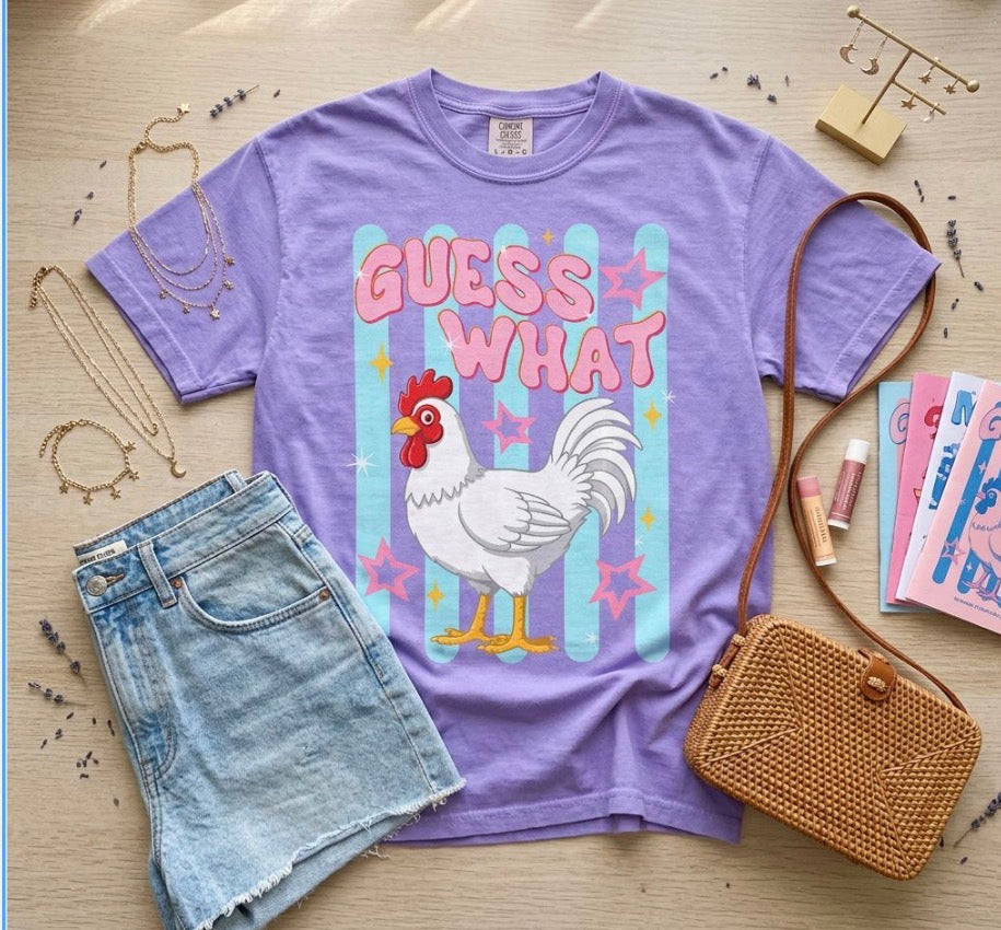 Guess What Rooster T-Shirt — Cute Retro Chicken Graphic Tee