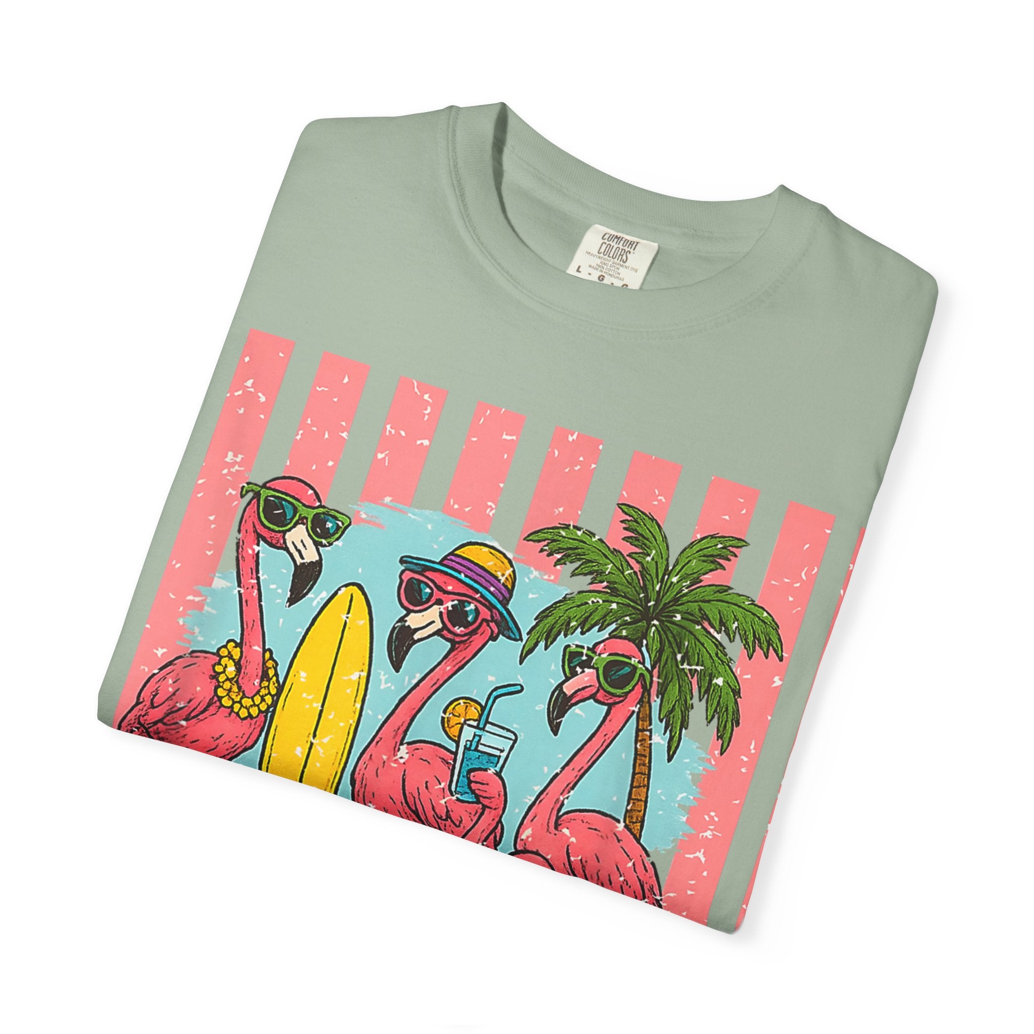 Hello Summer Flamingo Beach T-Shirt