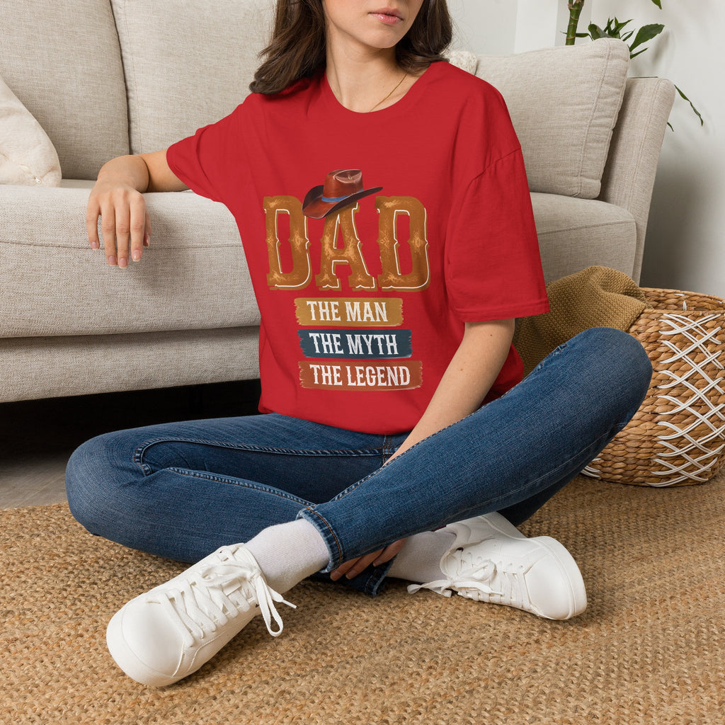 Dad Cowboy T-Shirt — "DAD" with Hat & "The Man The Myth The Legend" Design