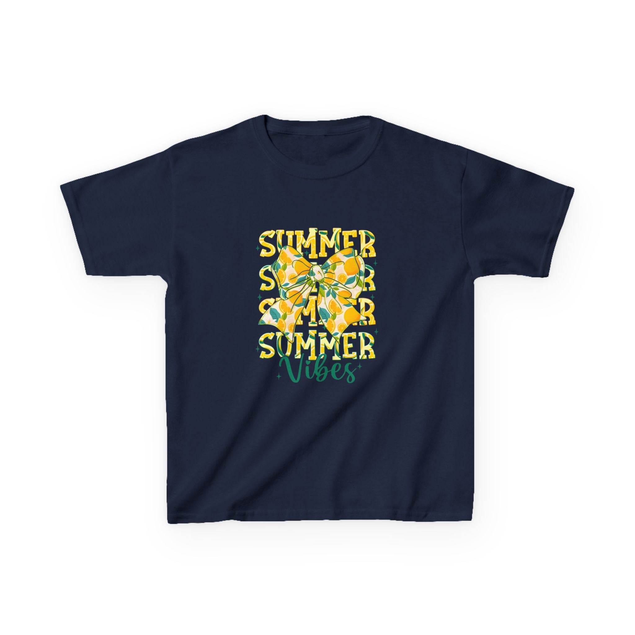 Kids Tee — "Summer Vibes" Lemon Floral Graphic