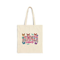 Tote Bag - "Summer Vibes" Colorful Butterfly Canvas Tote