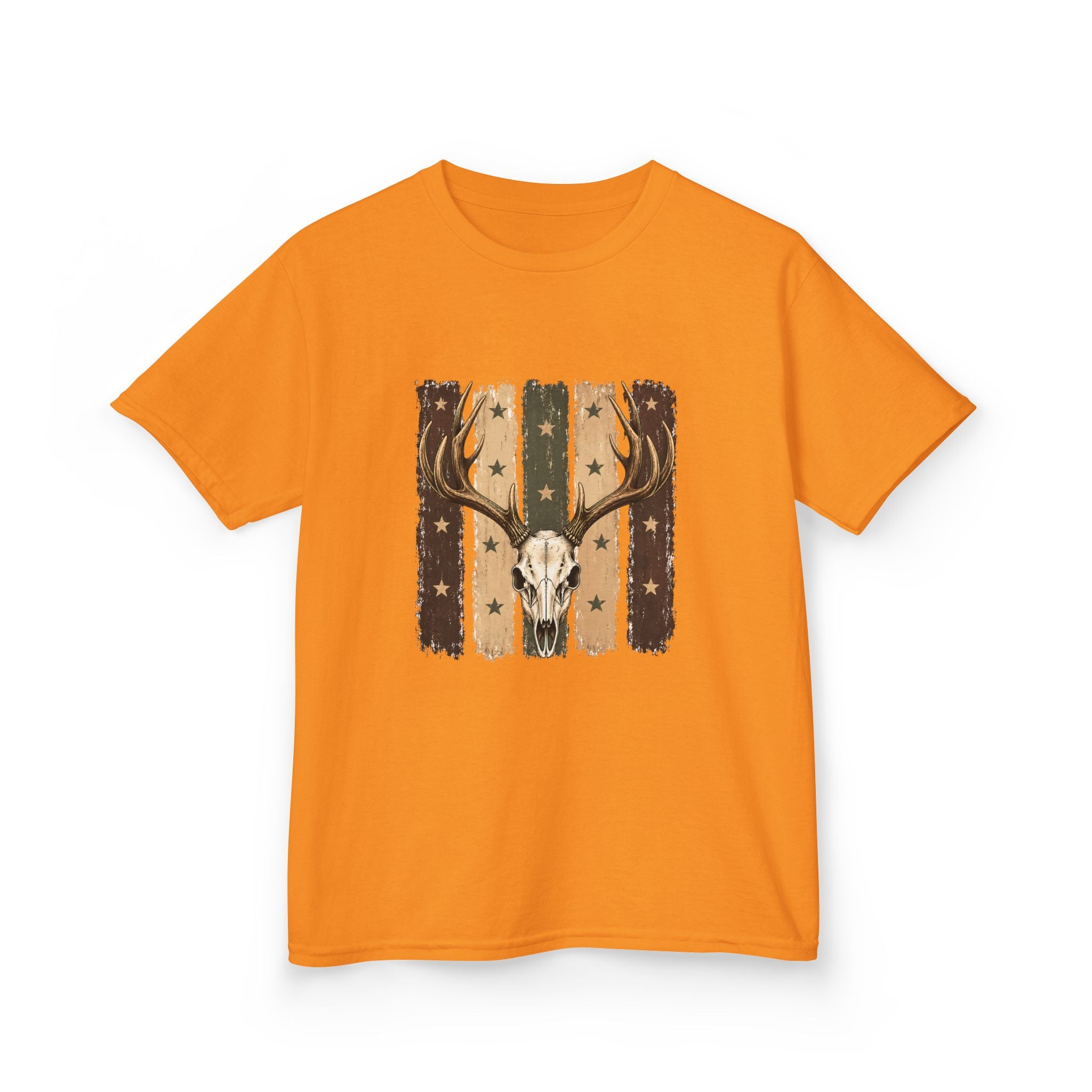 Kids Deer Skull Tee — Rustic Antler Graphic T-Shirt for Outdoor-Loving Kids