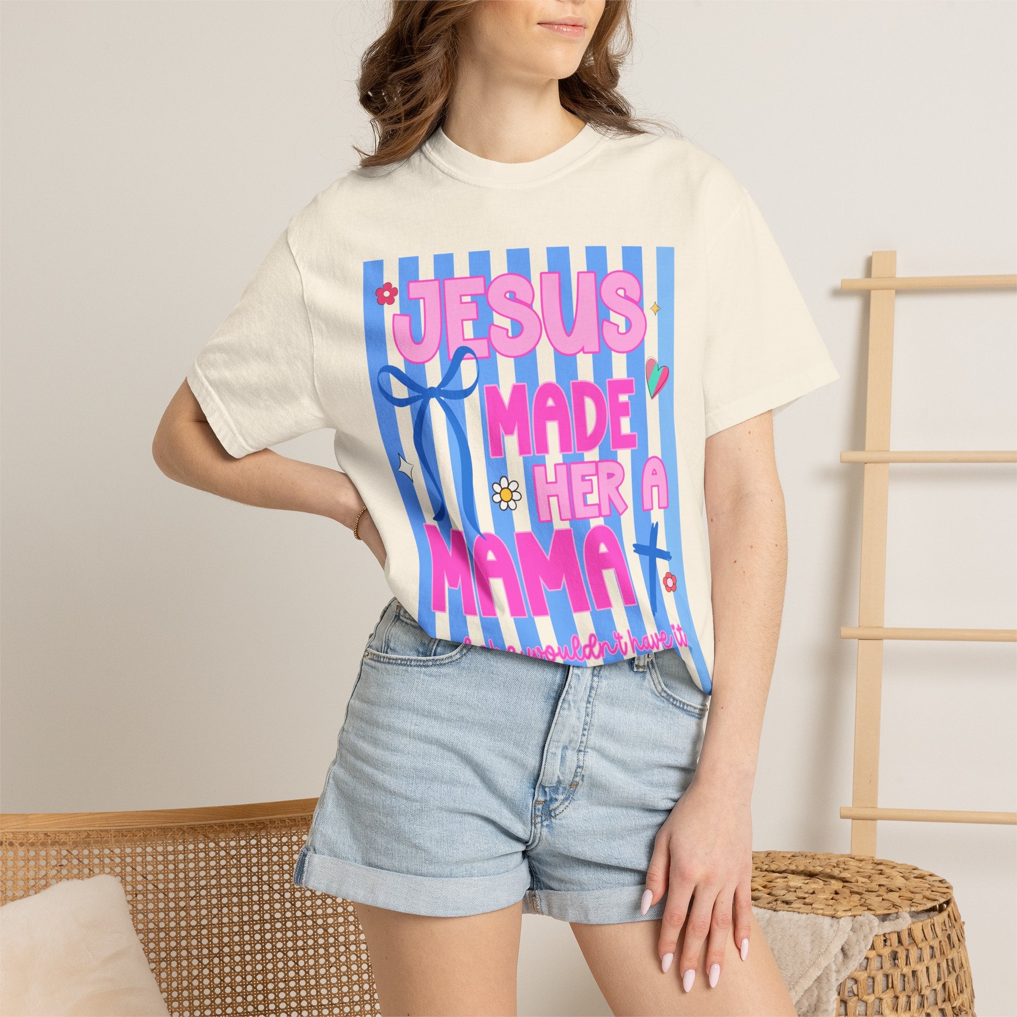Jesus Made Her a Mama T-Shirt Jesus Made Her A Mama Shirt, Christian Mom Shirt, Faith Based Mama Tee, Religious Mother Shirt, Christian Women Graphic Tee, Cool Moms Tee