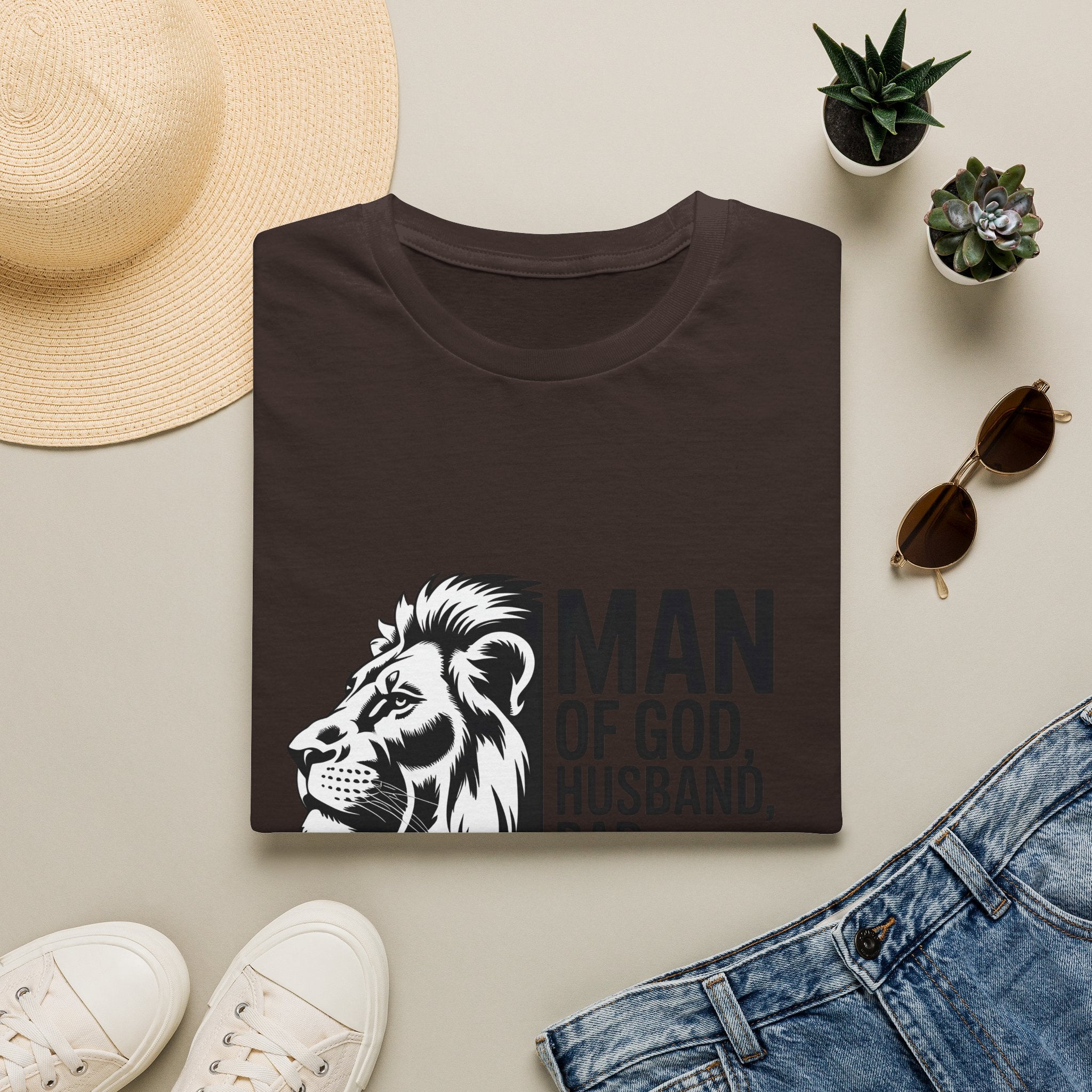 Man of God Husband Dad Protector Hero T-Shirt
