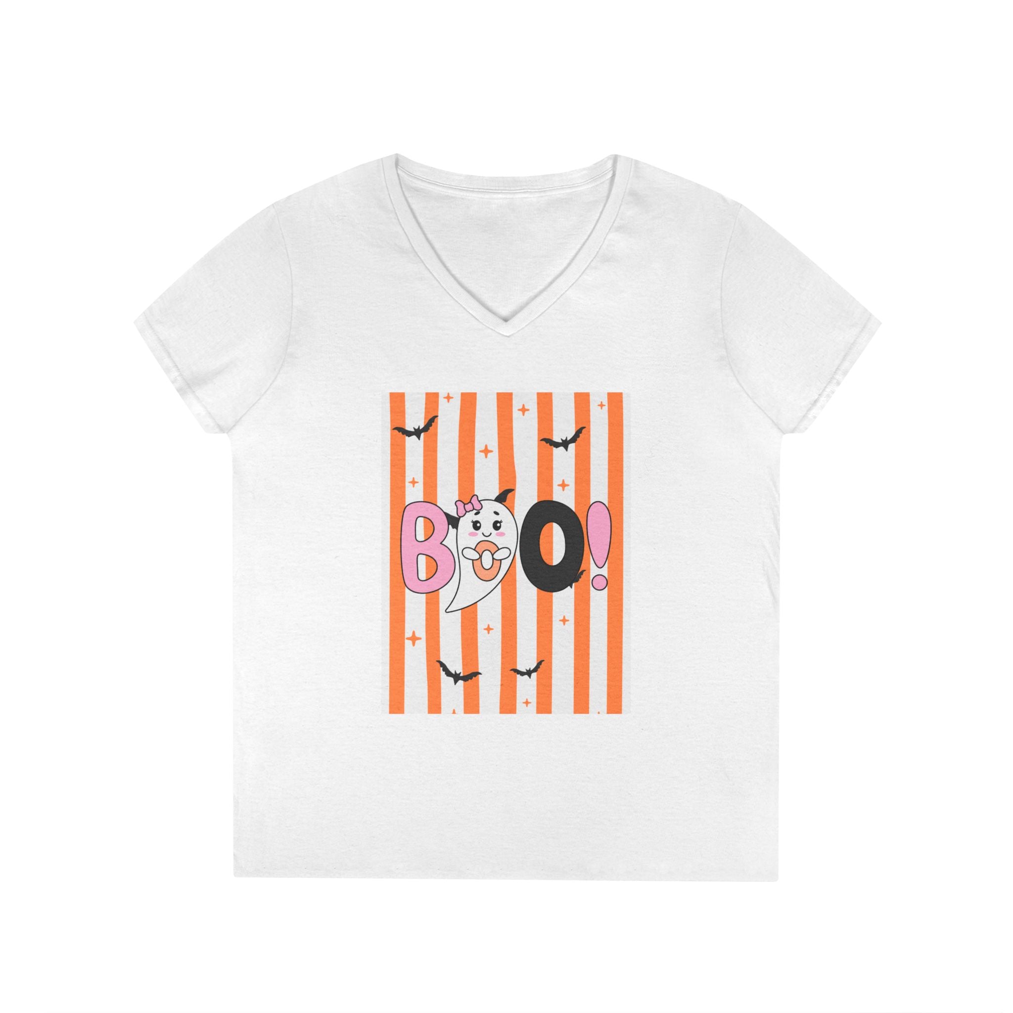 Boo! Ghost Halloween V‑Neck Tee