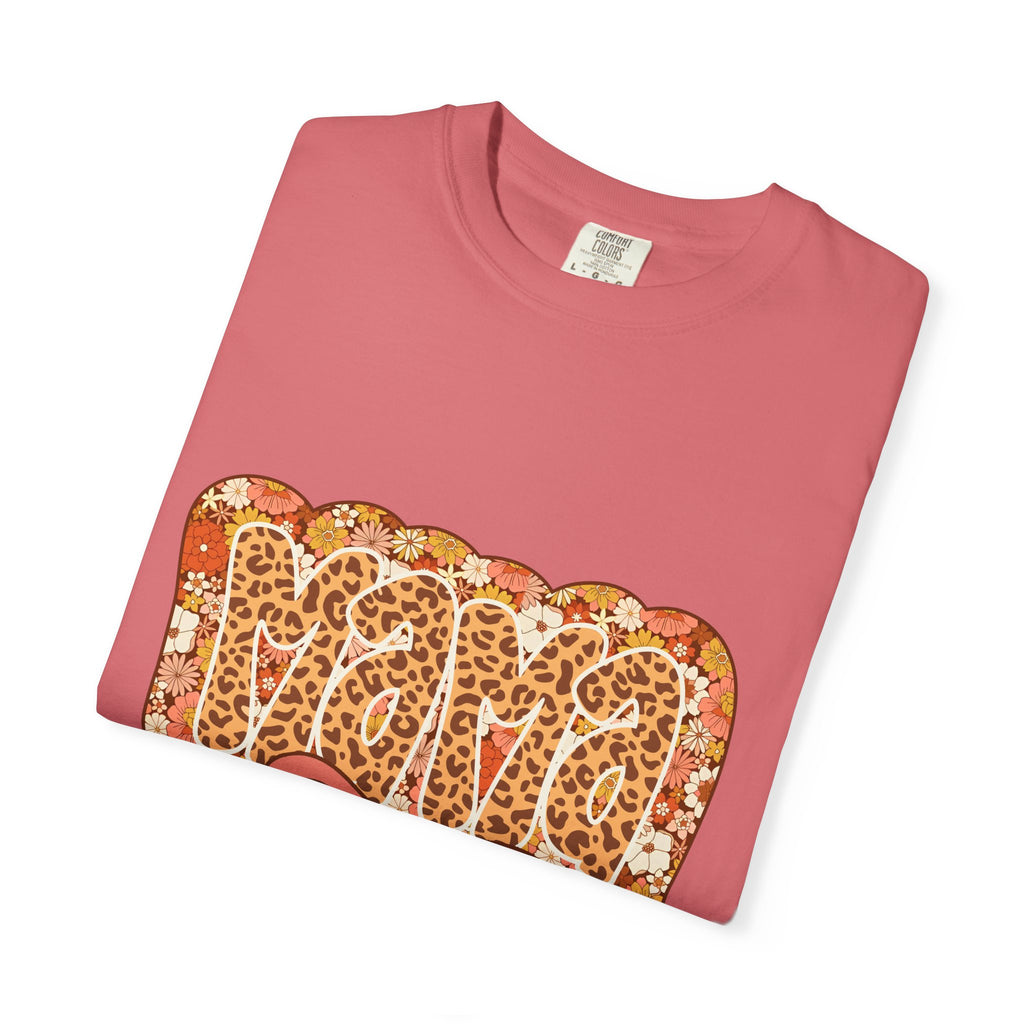Mama Floral Bonnet T-Shirt Comfort Colors® Leopard Print Mama Shirt,Coquette Bow Mom T-shirt,Mother's Day Gift,Gift for New Mom