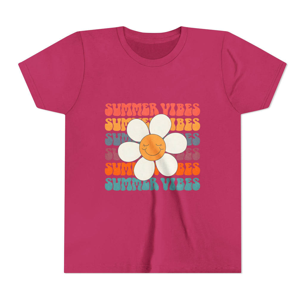Youth Tee - "Summer Vibes" Retro Daisy Graphic
