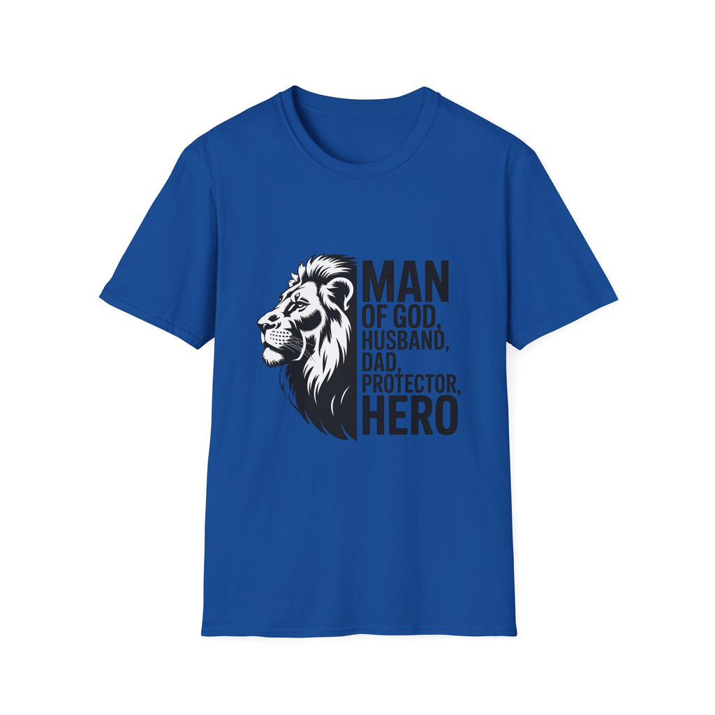 Man of God Husband Dad Protector Hero T-Shirt