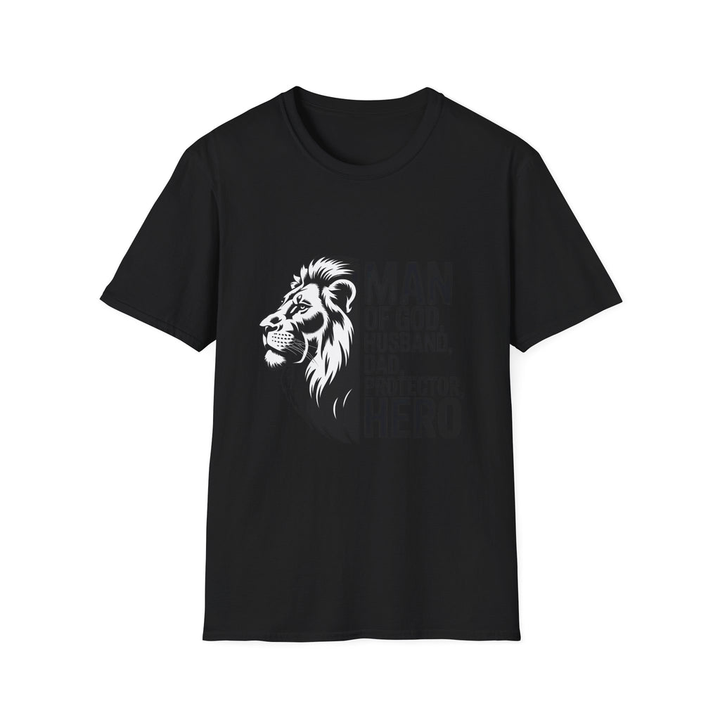 Man of God Husband Dad Protector Hero T-Shirt